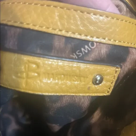 B makowski Elegant mustard yellow Leather Tote Bag - Picture 10 of 16